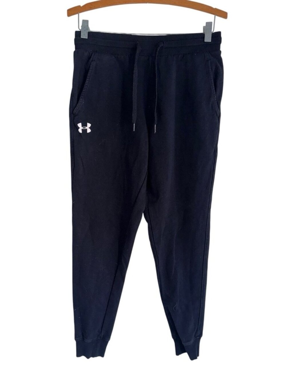 Under Armour Jogger Pants Women Small Black Rival Fleece Sweatpants